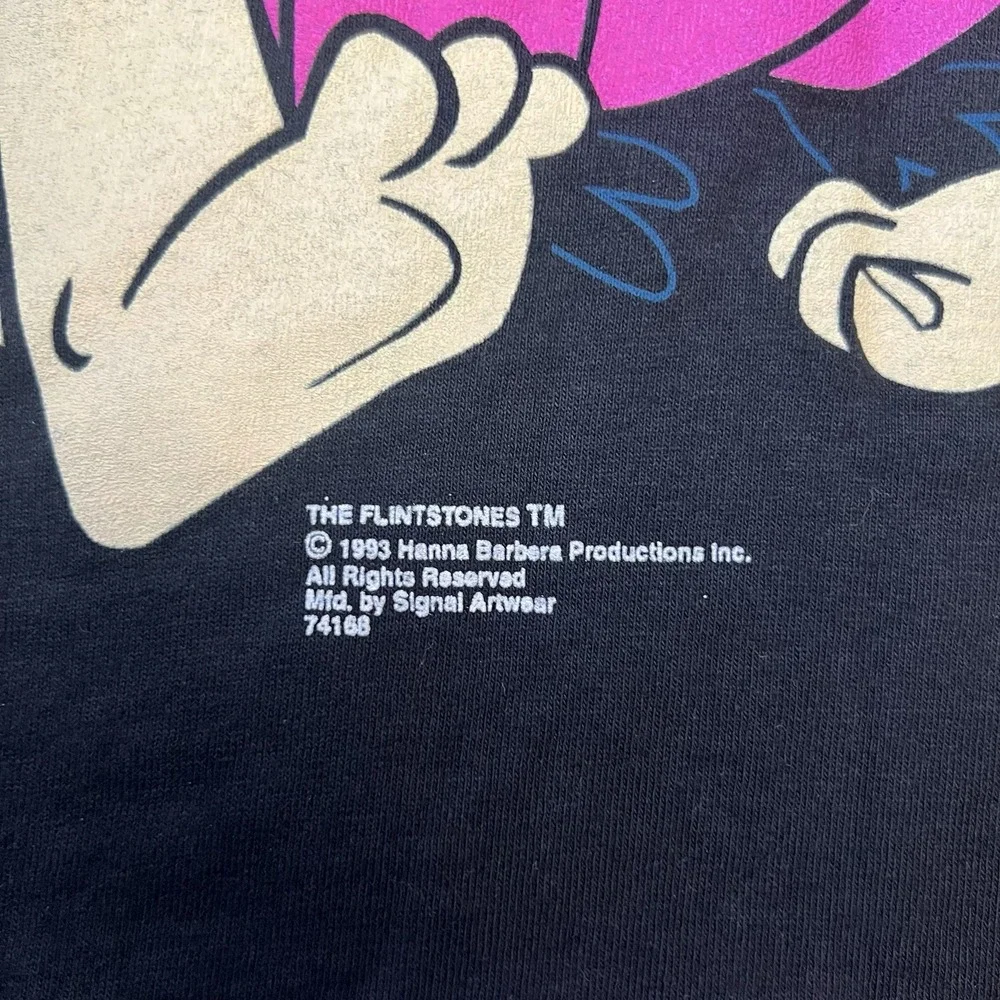 Vtg Flintstones Woodstock Fred Barney BIG Graphic Shirt 1993 RARE MED TV Novelty
